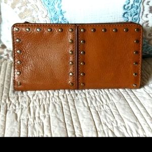 Vintage Michael Kors Cognac Astor Studded Leather Wallet